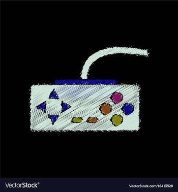 Flat shading style icon playing joystick vector image