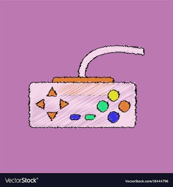 Flat shading style icon playing joystick vector image