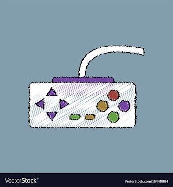 Flat shading style icon playing joystick vector image