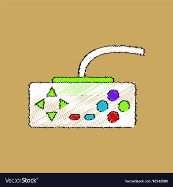 Flat shading style icon playing joystick vector image