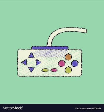 Flat shading style icon playing joystick vector image