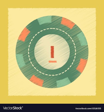 Flat shading style icon poker chips vector image
