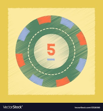Flat shading style icon poker chips vector image