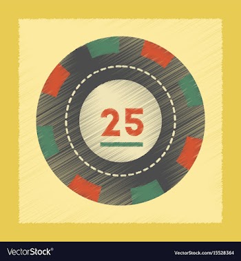 Flat shading style icon poker chips vector image