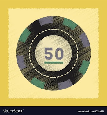 Flat shading style icon poker chips vector image