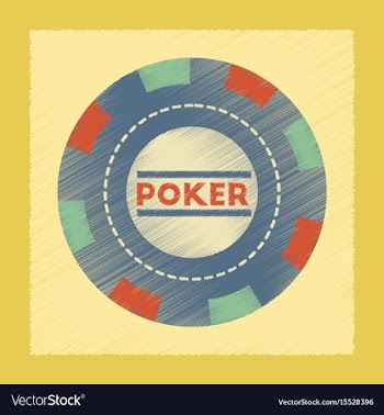 Flat shading style icon poker chips vector image