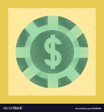 Flat shading style icon poker chips vector image