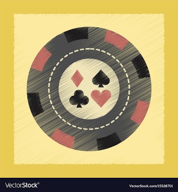 Flat shading style icon poker chips vector image