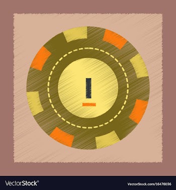 Flat shading style icon poker chips vector image