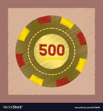 Flat shading style icon poker chips vector image