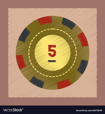 Flat shading style icon poker chips vector image