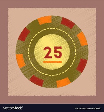 Flat shading style icon poker chips vector image