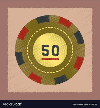 Flat shading style icon poker chips vector image
