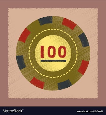 Flat shading style icon poker chips vector image