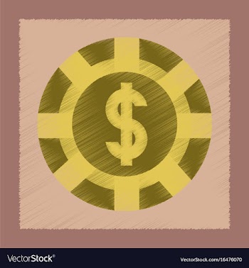 Flat shading style icon poker chips vector image