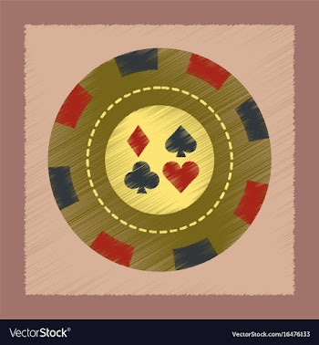 Flat shading style icon poker chips vector image
