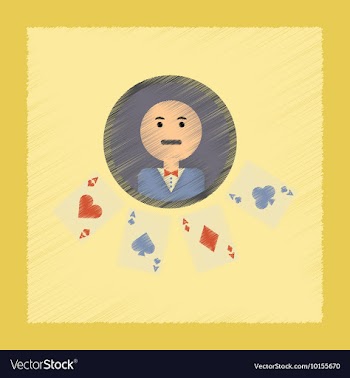 Flat shading style icon poker dealer casino vector image