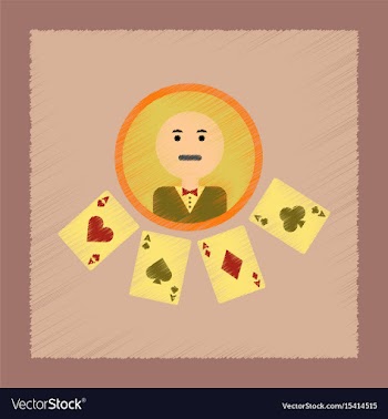 Flat shading style icon poker dealer casino vector image