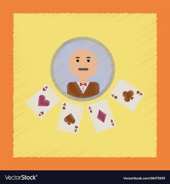 Flat shading style icon poker dealer casino vector image