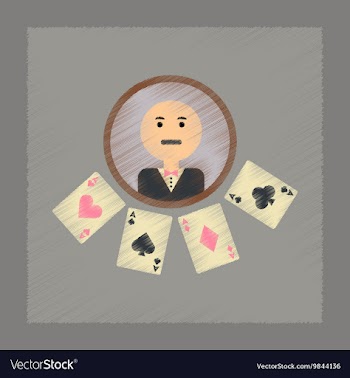 Flat shading style icon poker dealer casino vector image