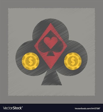 Flat shading style icon poker logo vector image