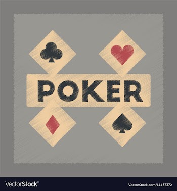 Flat shading style icon poker logo vector image