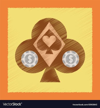 Flat shading style icon poker logo vector image
