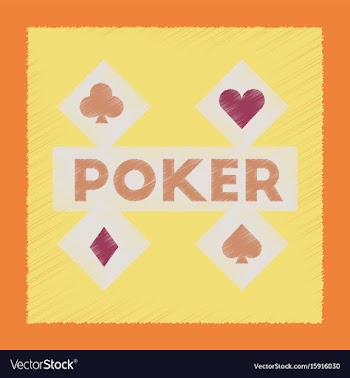Flat shading style icon poker logo vector image