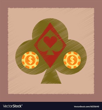 Flat shading style icon poker logo vector image