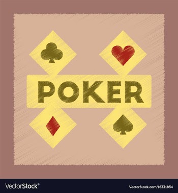 Flat shading style icon poker logo vector image