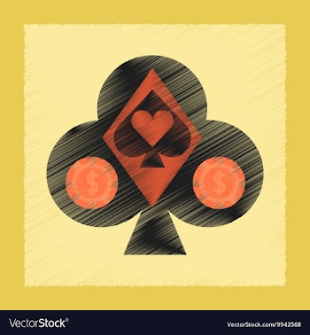 Flat shading style icon poker logo vector image