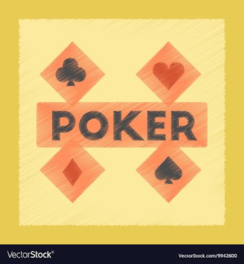 Flat shading style icon poker logo vector image