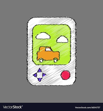 Flat shading style icon portable game vector image