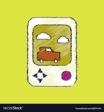 Flat shading style icon portable game vector image