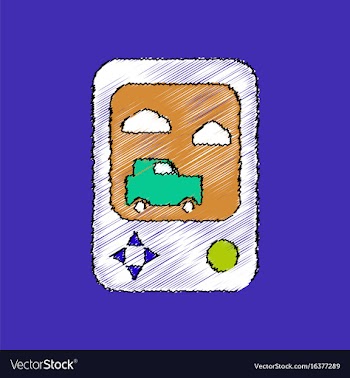 Flat shading style icon portable game vector image