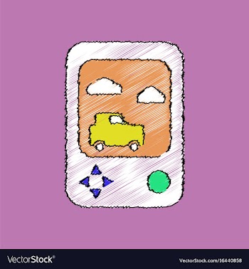 Flat shading style icon portable game vector image