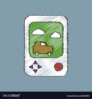 Flat shading style icon portable game vector image