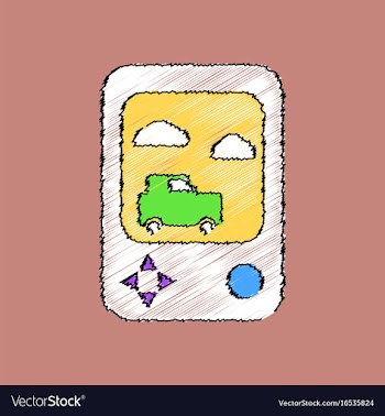 Flat shading style icon portable game vector image