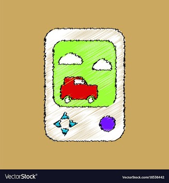 Flat shading style icon portable game vector image