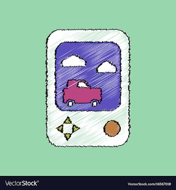 Flat shading style icon portable game vector image