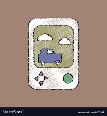 Flat shading style icon portable game vector image