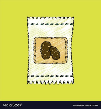 Flat shading style icon potato seeds vector image