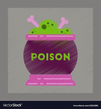 Flat shading style icon potion cauldron vector image