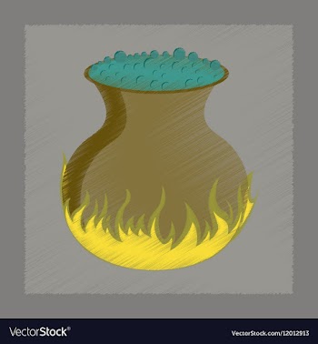 Flat shading style icon potion cauldron vector image