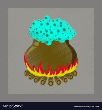 Flat shading style icon potion cauldron vector image