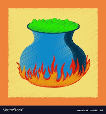 Flat shading style icon potion cauldron vector image