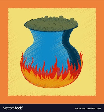 Flat shading style icon potion cauldron vector image