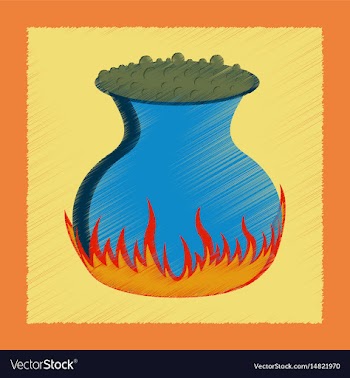 Flat shading style icon potion cauldron vector image