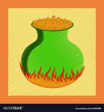 Flat shading style icon potion cauldron vector image