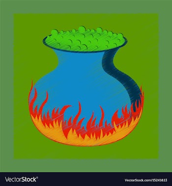 Flat shading style icon potion cauldron vector image